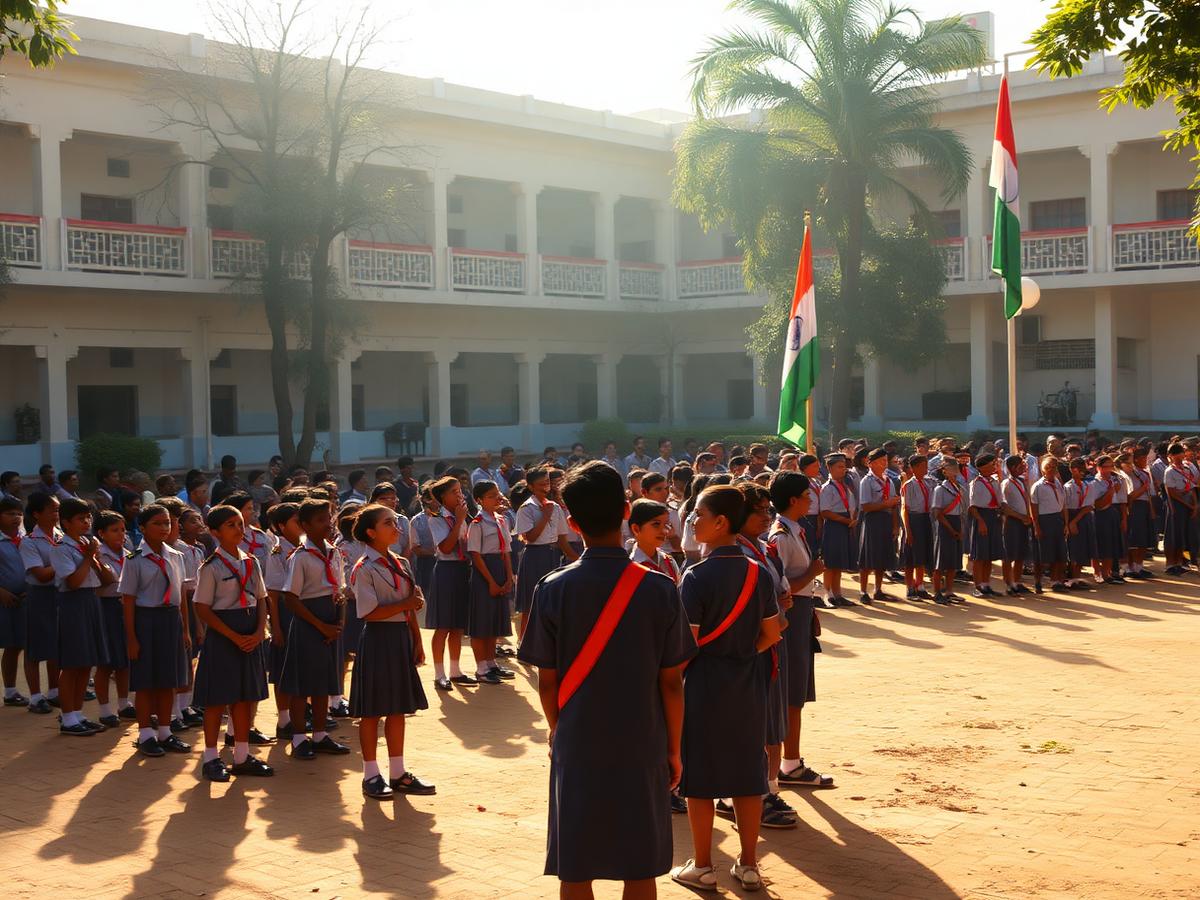 Indura students in morning assembly